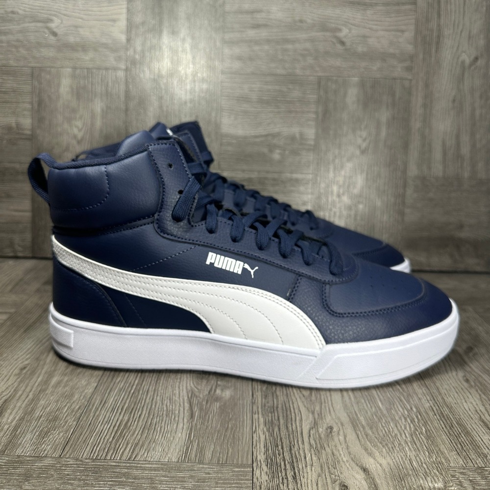 Puma Caven Mid Sneaker Basketball Mens 11 Navy Blue White 385843-08 NEW
